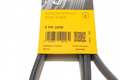 Привідний ремінь генератора continental 6PK2250