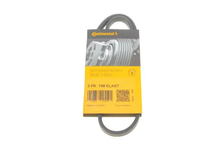 Ремінь генератора поліклиновий Continental 3PK798 ELAST
