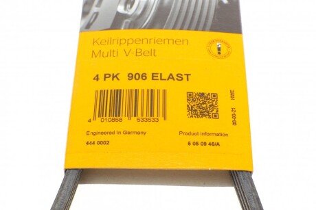 Привідний ремінь генератора continental 4PK906ELAST