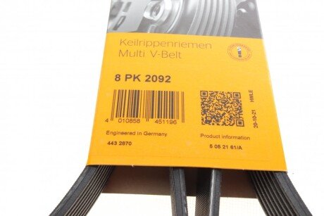 Привідний ремінь генератора continental 8PK2092