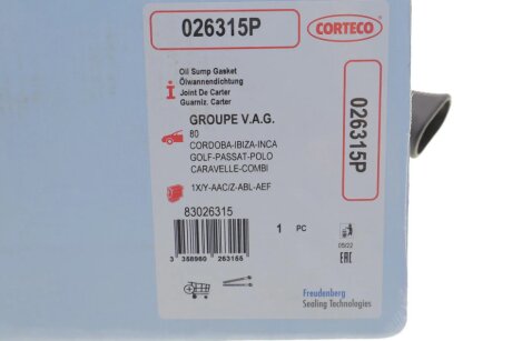 Прокладка піддона Audi/VW 1.9D/TD 1Y/AAZ corteco 026315P