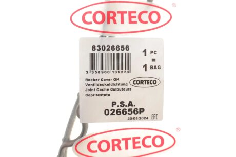 Прокладка клапанной крышки FORD/PSA 1.4HDI/TDCI DV4TD/F6JA/F6JB corteco 026656P