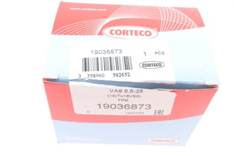 Комплект прокладок, стержень клапана corteco 19036873