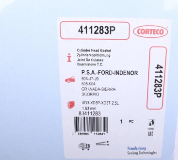 Прокладка головки блока PSA/FORD XD2 3R 1.63MM corteco 411283P