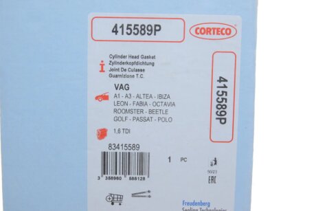 Прокладка головки блоку циліндрів corteco 415589P