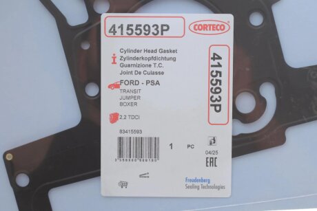 CITROEN прокладка головки блоку 2К Jumper,Peugeot Boxer,Ford Transit 2,2TDCi/HDi 06- corteco 415593P