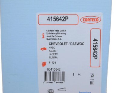 Прокладка головки блоку циліндрів corteco 415642P