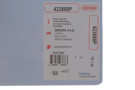 VW прокладка клап.кришки AUDI 1,8/2,0 16V corteco 423888P