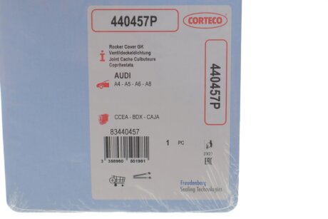 AUDI прокладка клапанної кришки (4-6) A4, A5, A6, A8, Q7, PORSCHE, VW corteco 440457P