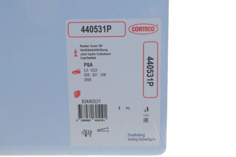 Прокладка кришки клапанів CITROËN C3 1.2VTi 16-, CITROËN C-ELYSEE 1.2 14- OPEL CORSA 1.2 19- PEUGEOT 2008 1.2 13-19 corteco 440531P