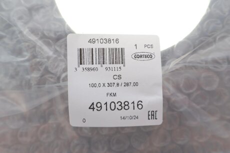 Ущільнювальне кільце вала, колінчатий вал corteco 49103816