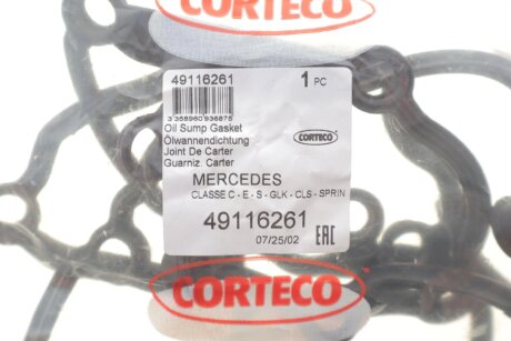 Прокладка масл. піддону. DB C204 corteco 49116261