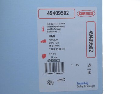 Прокладка головки блоку циліндрів corteco 49409502