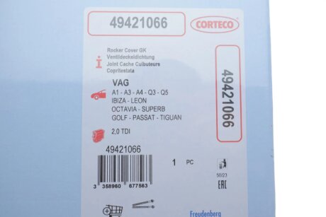 Прокладка кришки клапанів corteco 49421066