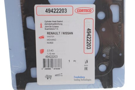 RENAULT прокладка гбц Master 2.3dCi corteco 49422203