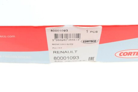 Ременный шкив, коленчатый вал corteco 80001093
