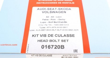 Болт головки блока (компл.) VAG BAG/BLF/BLP corteco 016720B