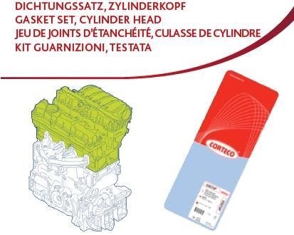 Комплект прокладкок для головки блока цилиндров DAEWOO 0.8 F8CV (пр-во) corteco 417267P