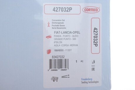 Комплект прокладок двигуна corteco 427032P