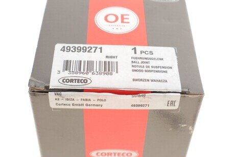 Нижняя шаровая опора corteco 49399271