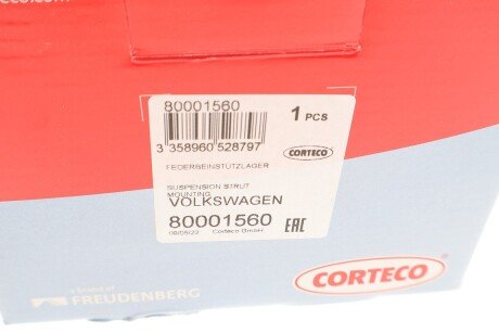 Опора стойки амортизатора corteco 80001560