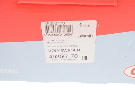 Подушка (опора) двигуна corteco 49356170