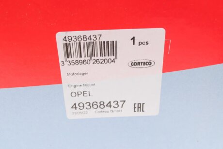 Подушка (опора) двигателя corteco 49368437