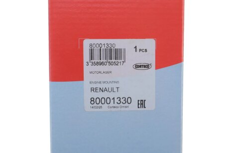 Подушка (опора) двигуна corteco 80001330