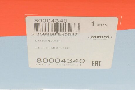 Подушка (опора) двигателя corteco 80004340