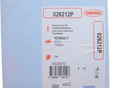 Прокладка клап. кришки Renault Clio II/Kangoo/ Modus/Twingo 1,2 16V 01.01- corteco 026212P