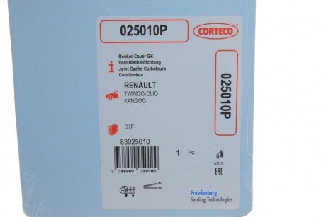 Прокладка крышки клапанной RENAULT D7F металл corteco 025010P