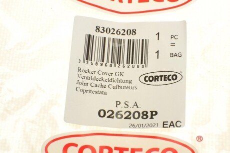 Прокладка крышки клапанов corteco 026208P