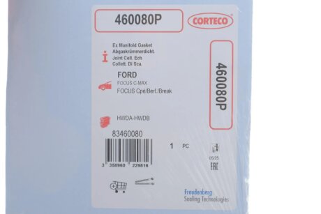 Прокладка выпускного коллектора corteco 460080P