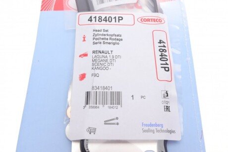 Прокладки HEAD БЕЗ ПР. Г/Б RENAULT F9Q corteco 418401P