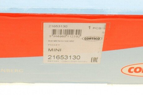Ременный шкив, коленчатый вал corteco 21653130