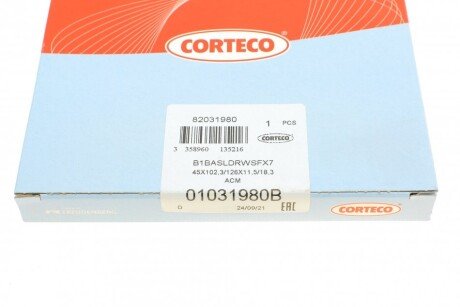 Сальник гидроусилителя руля (гура) corteco 01031980B