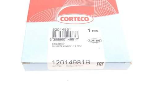 Сальник коленвала передній corteco 12014981B