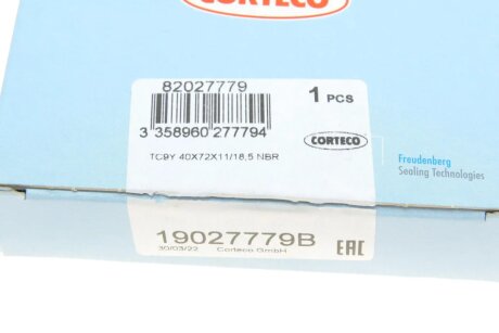 Сальник коленвала передній corteco 19027779B