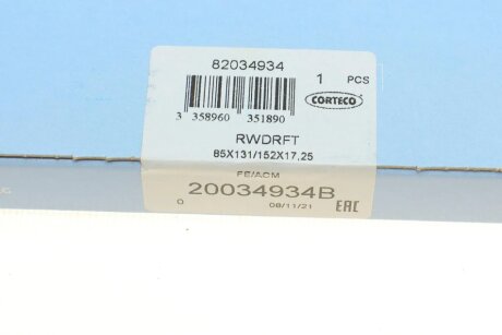 Сальник коленвала передній corteco 20034934B