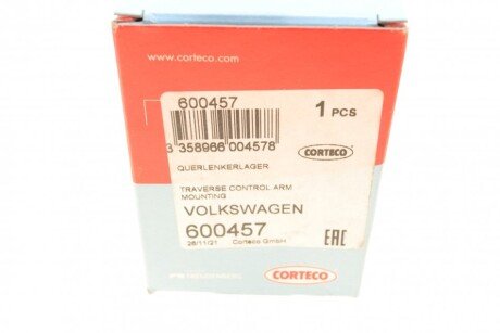 Сайлентблок переднего рычага corteco 600457