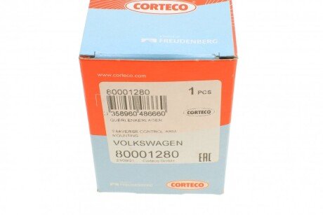 Сайлентблок переднего рычага corteco 80001280