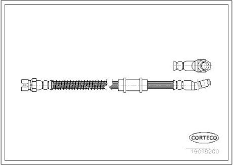 Шланг гальмівний передній corteco 19018200