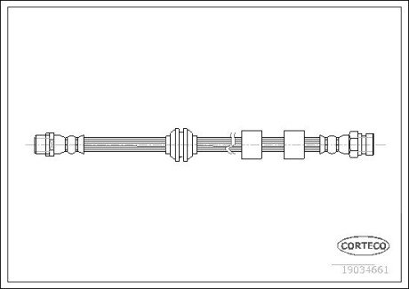 Шланг тормозной передний corteco 19034661