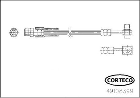 Шланг гальмівний задній corteco 49108399 на Ауди Q5