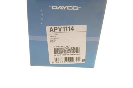 Натяжник поліклинового паска Citroen C4,C5 2.0HDi 11/04-, Fiat Ducato 2.0JTD 5/04-, Ford Focus, Kuga,Galaxy 2.0TDCi Peugeot 307, 308, 407 2.0HDI 10/03-, Volvo C30, V50 2.0D 04.02- dayco APV1114