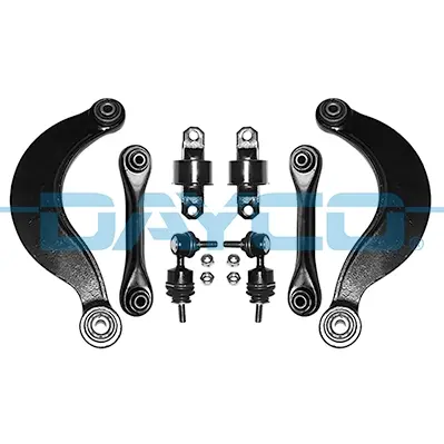 DAYCO FORD Комплект важелів задня вісь (4 важеля+ 2 с/блока+ кріплення) FOCUS C-MAX (DM2) 1.6 Ti 04-07, TRANSIT V363 Автобус (FAD, FBD) 2.2 TDCi 4x4 13-18 Dayco KDSS102 (фото 1)