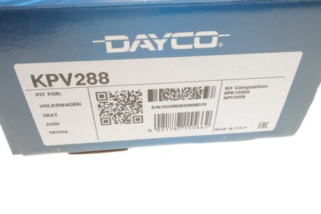 Комплект ремня dayco KPV288
