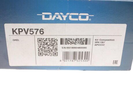 Комплект ремня dayco KPV576