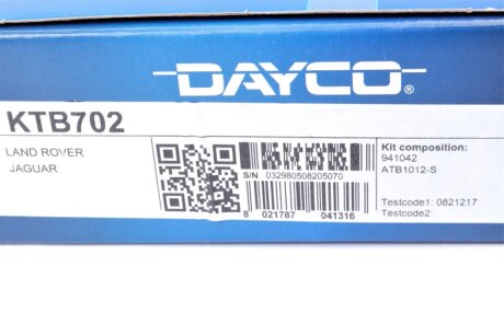 Комплект ремня грм dayco KTB702