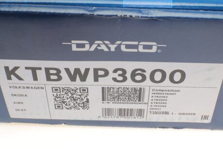 Комплект ремня грм dayco KTBWP3600